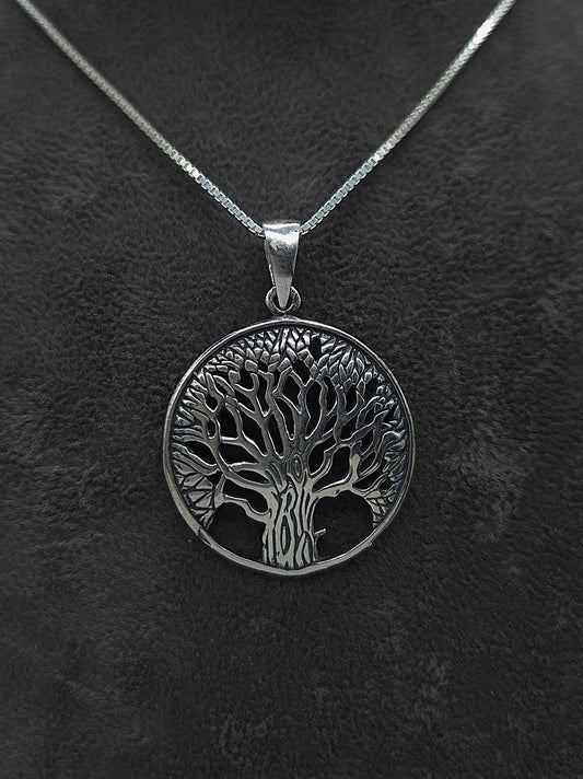 Silber Halskette 925 Lebensbaum Anhänger