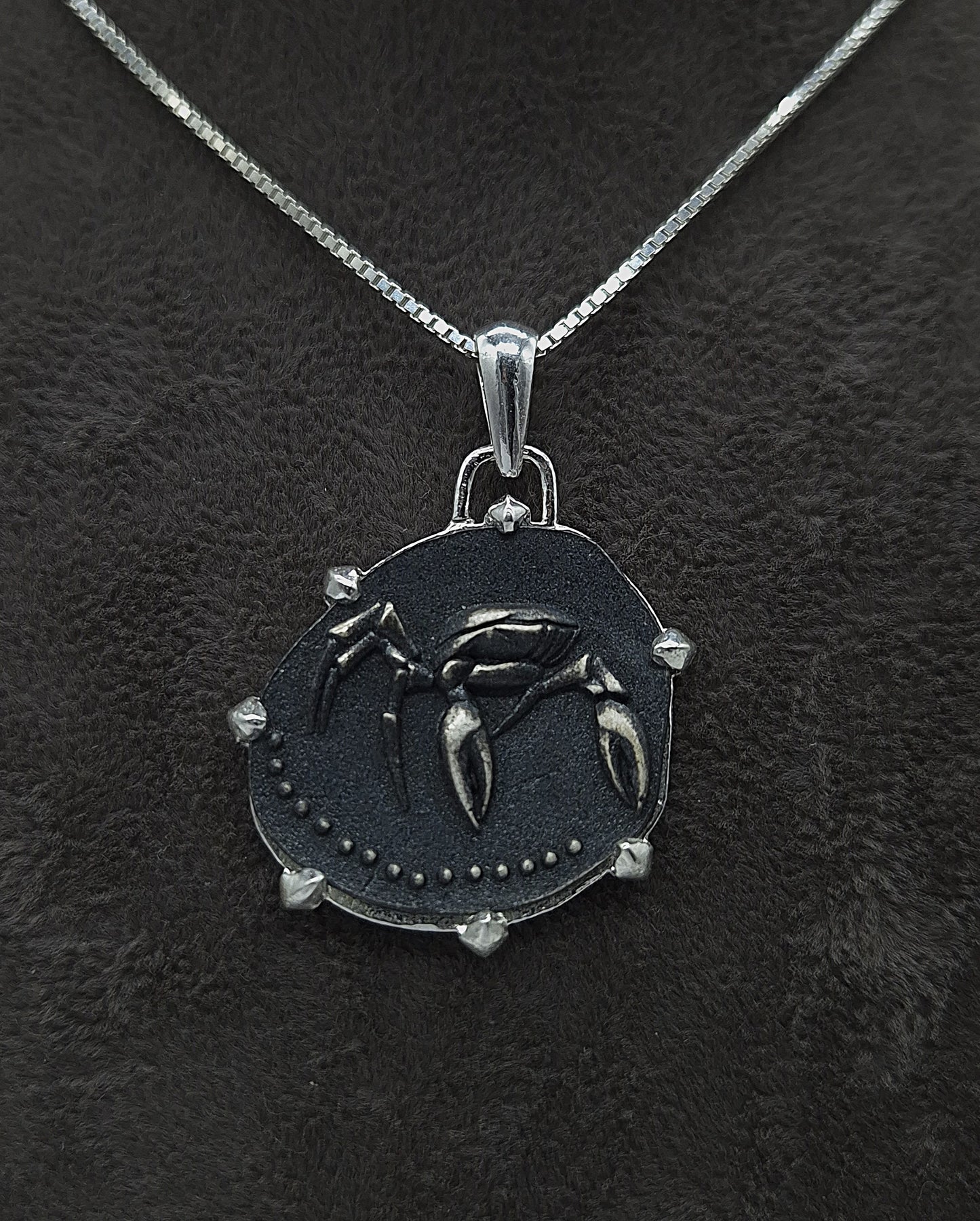 Silber Halskette 925 Sternzeichen Krebs Anhänger