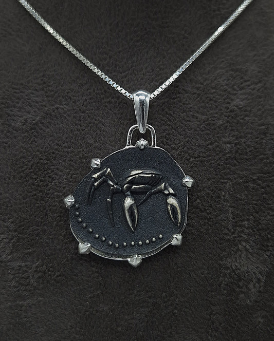 Silber Halskette 925 Sternzeichen Krebs Anhänger