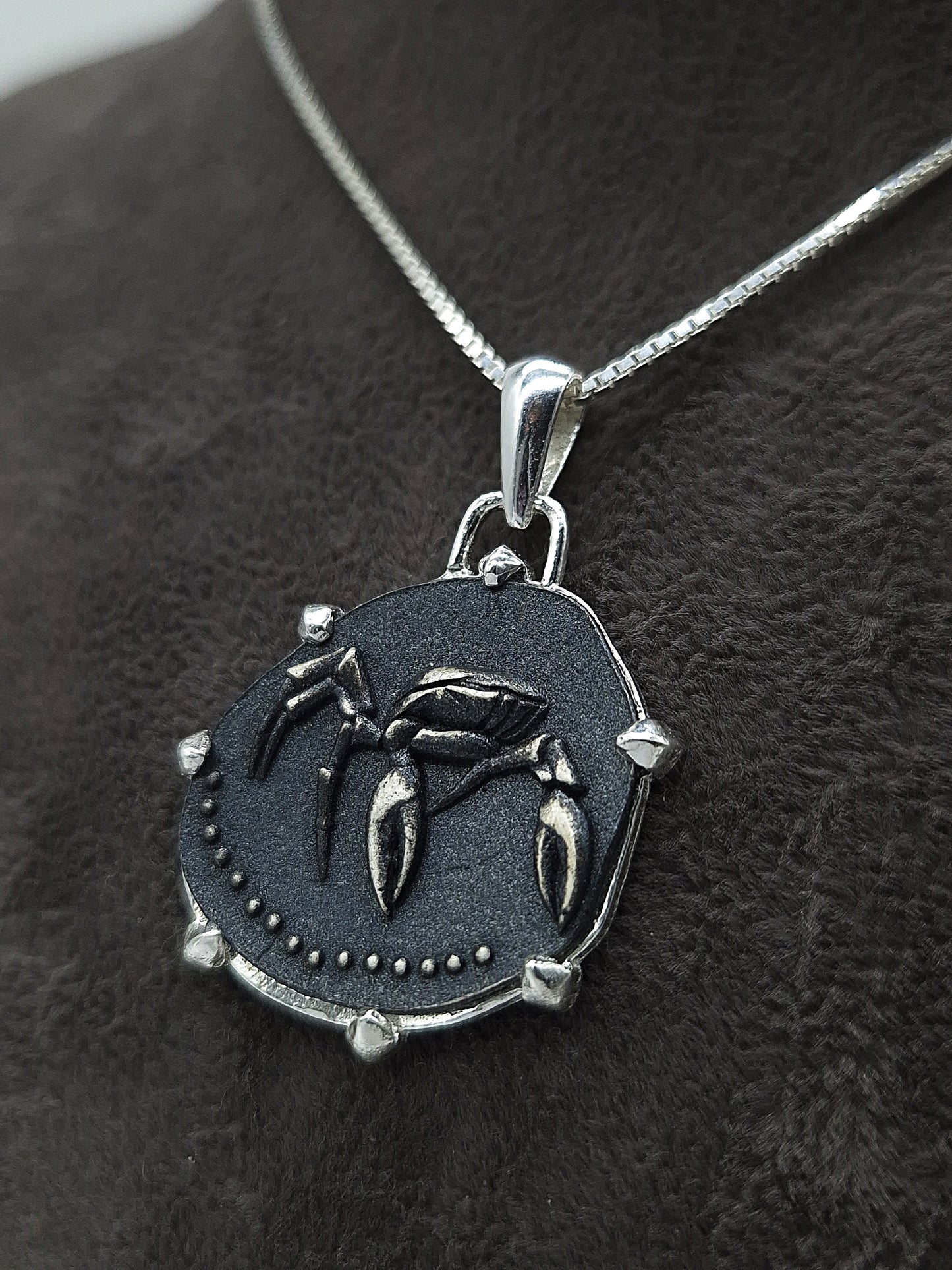 Silber Halskette 925 Sternzeichen Krebs Anhänger