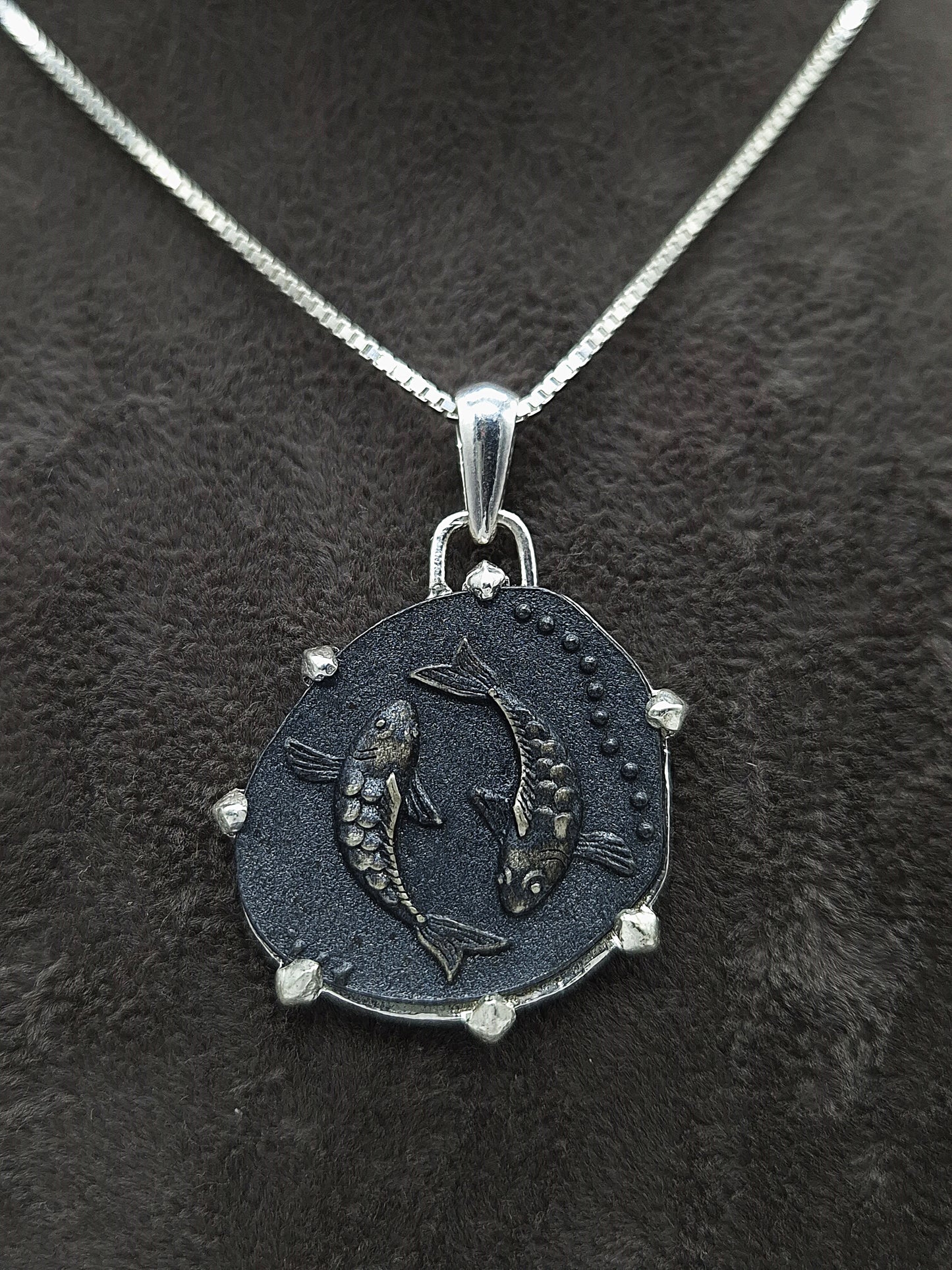 Silber Halskette 925 Sternzeichen Fisch Anhänger