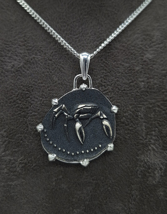 Silber Panzerkette 925 Sternzeichen Krebs Anhänger