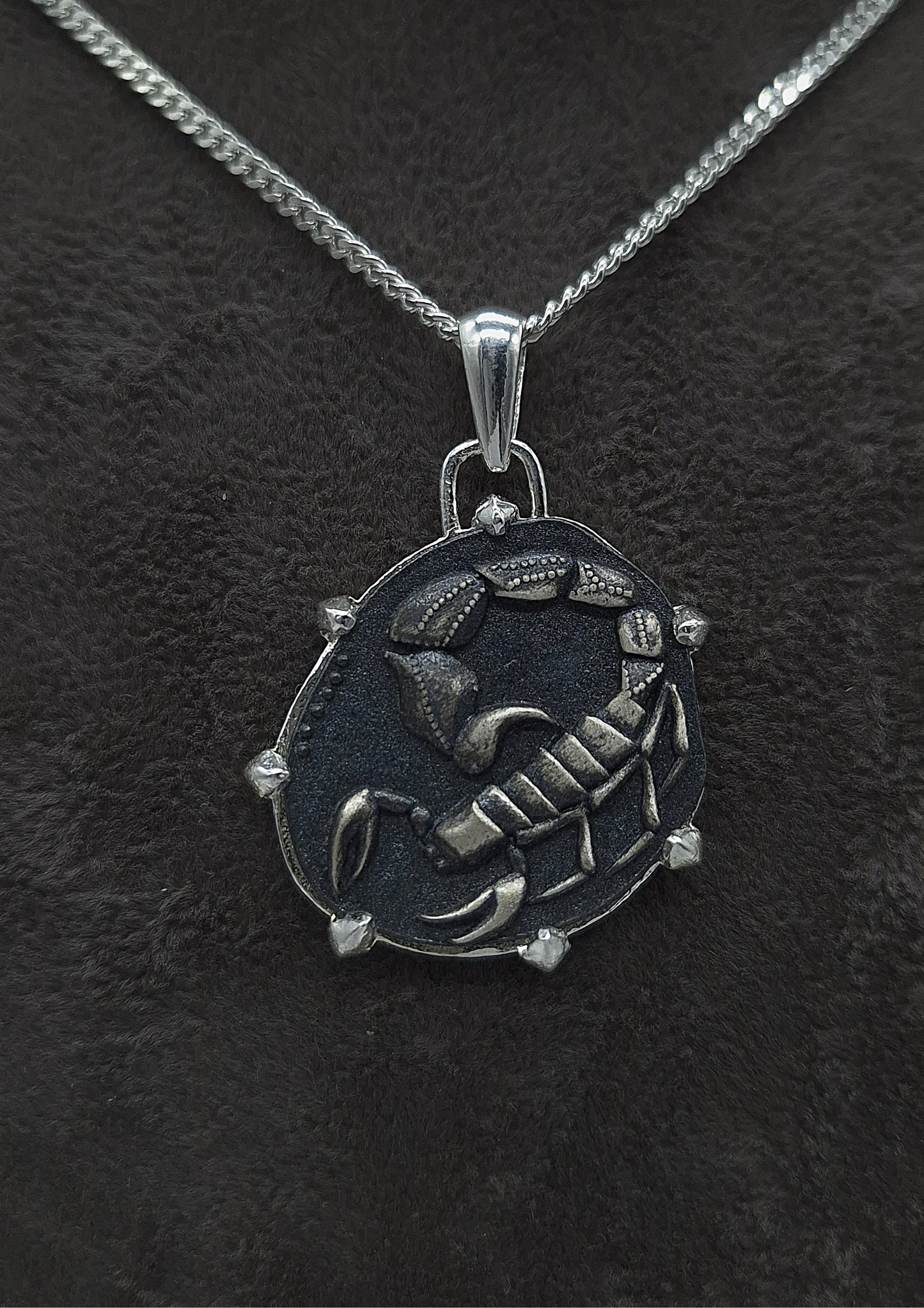 Silber Panzerkette 925 Sternzeichen Skorpion Anhänger