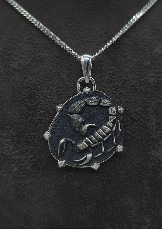 Silber Panzerkette 925 Sternzeichen Skorpion Anhänger