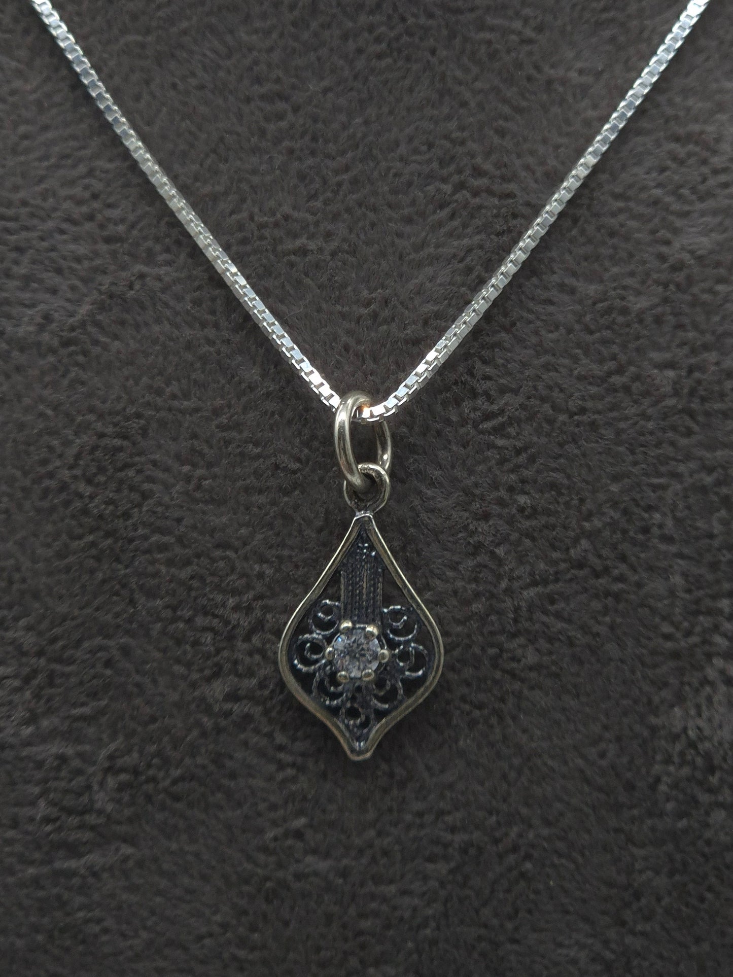 Silber Venezianerkette 925 Kristallanhänger