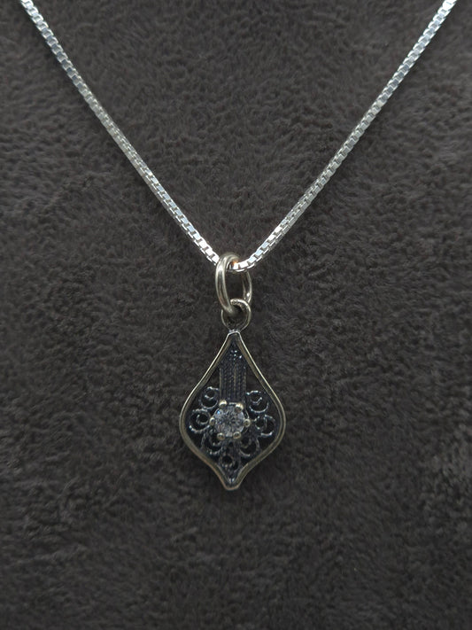 Silber Venezianerkette 925 Kristallanhänger