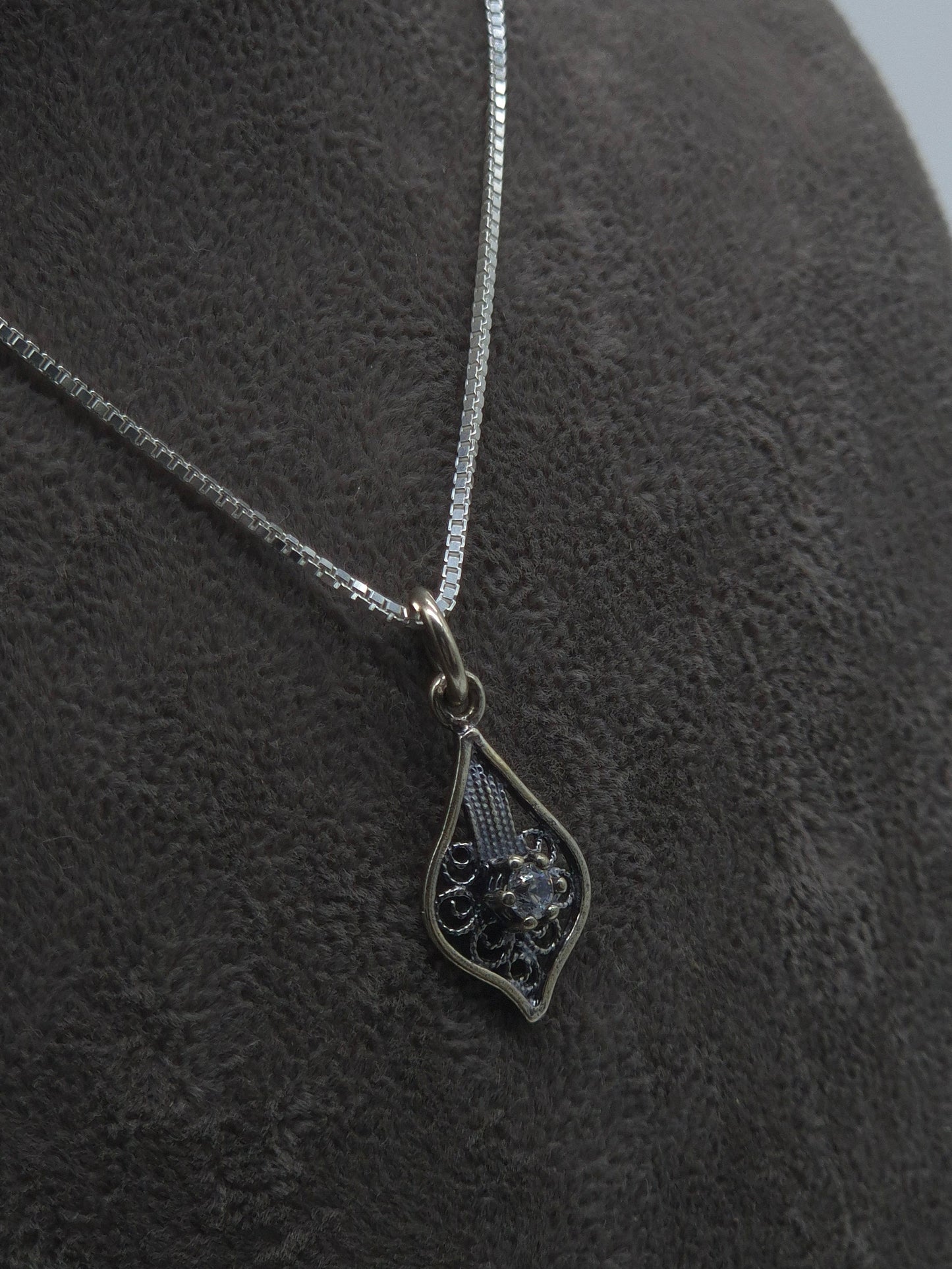 Silber Venezianerkette 925 Kristallanhänger