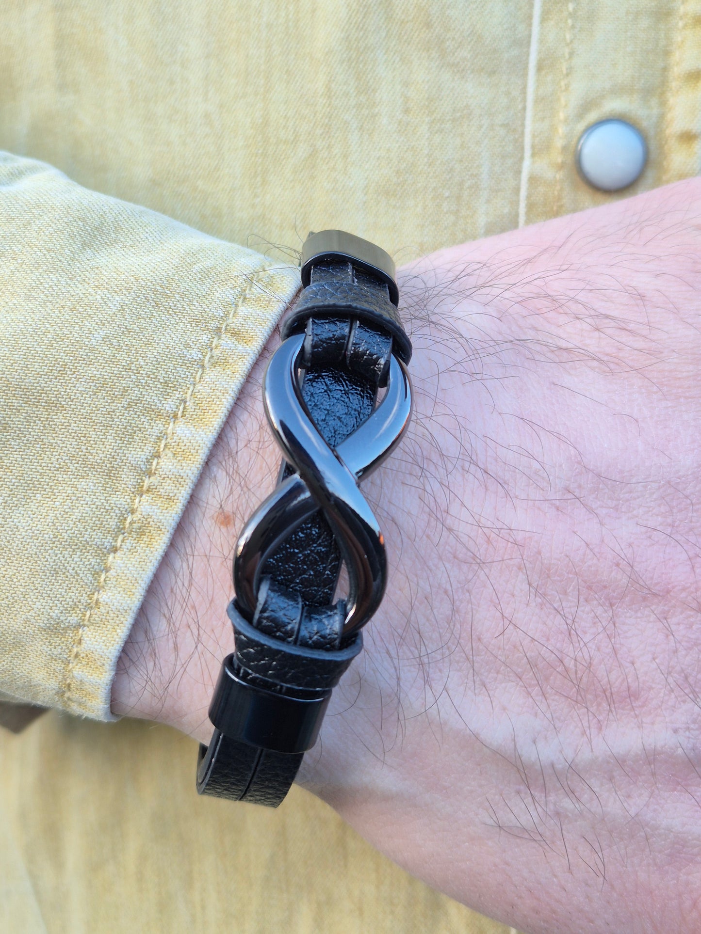 Lederarmband mit Verlängerungsglied Infinity