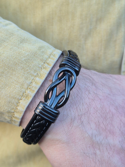 Lederarmband mit Verlängerungsglied Infinity