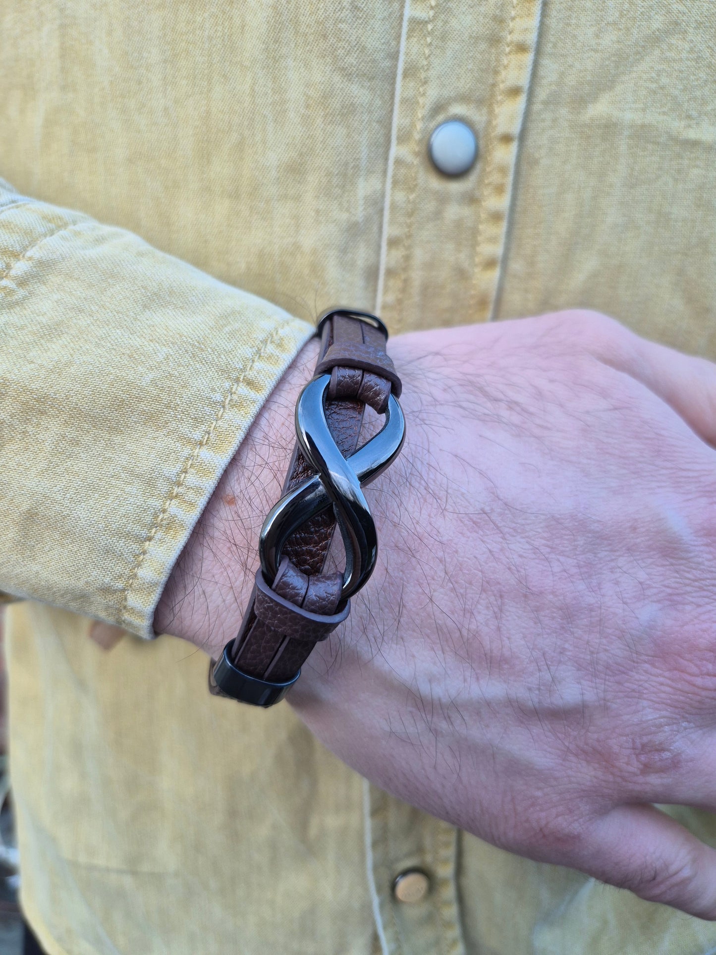 Lederarmband mit Verlängerungsglied Infinity