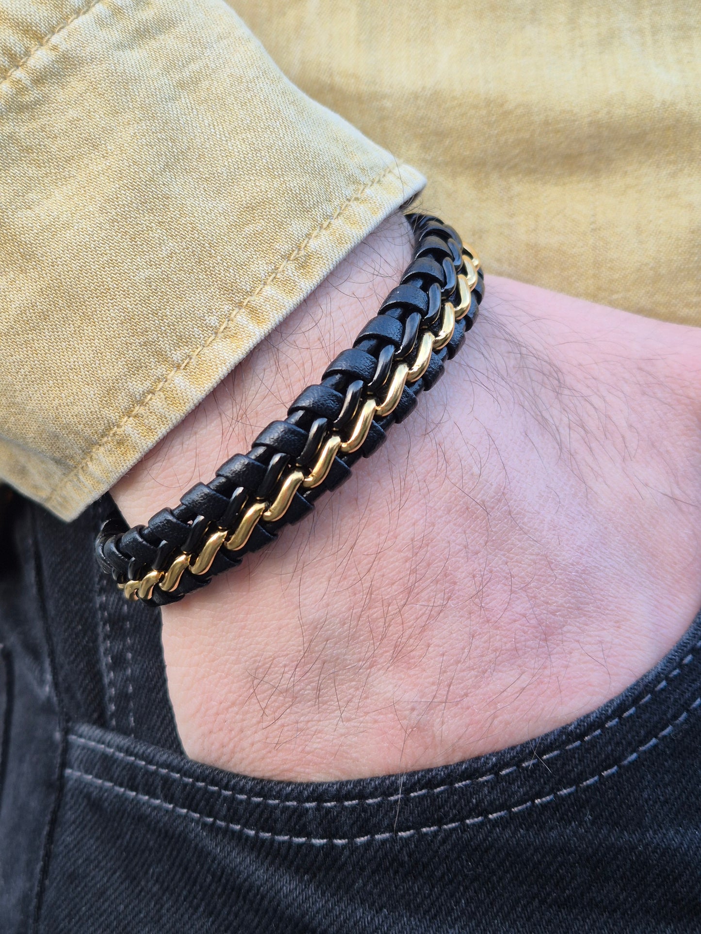 Lederarmband mit Verlängerungsglied Shadow