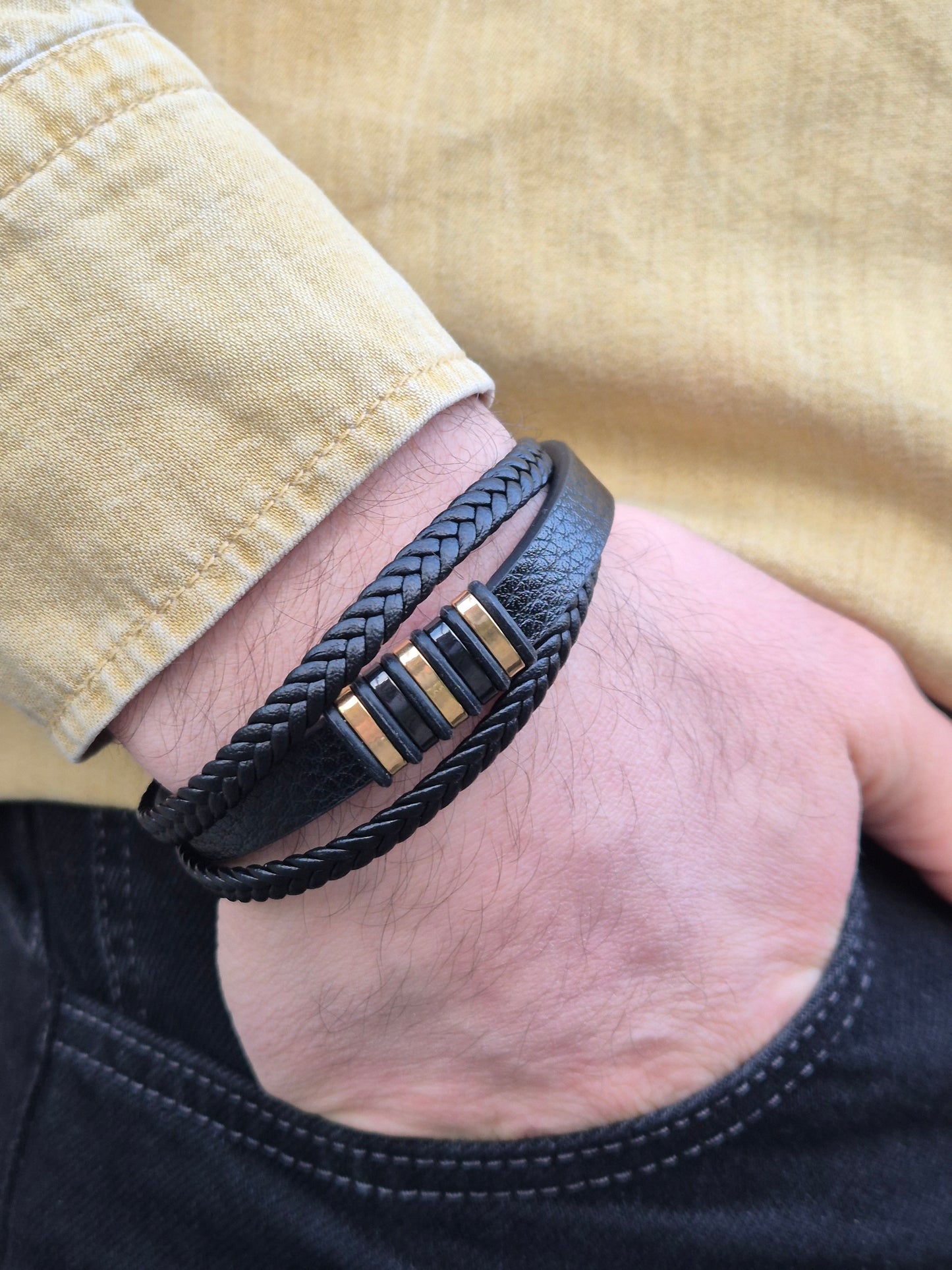 Lederarmband mit Verlängerungsglied Kaelix