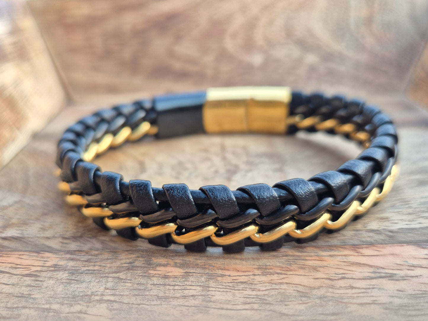 Lederarmband mit Verlängerungsglied Shadow