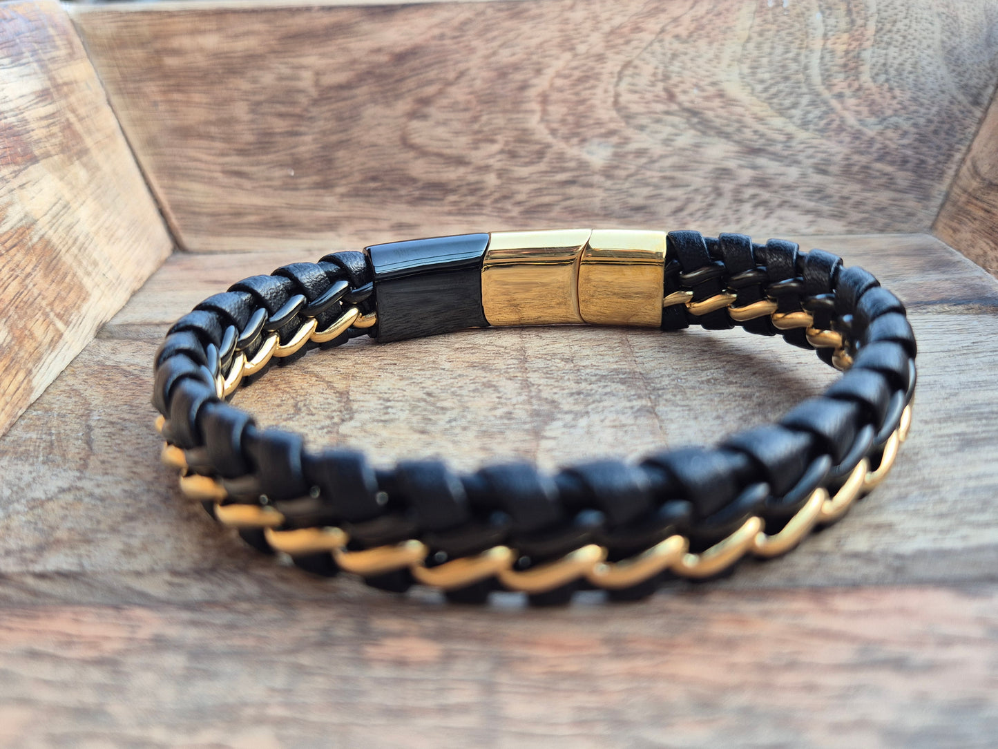 Lederarmband mit Verlängerungsglied Shadow