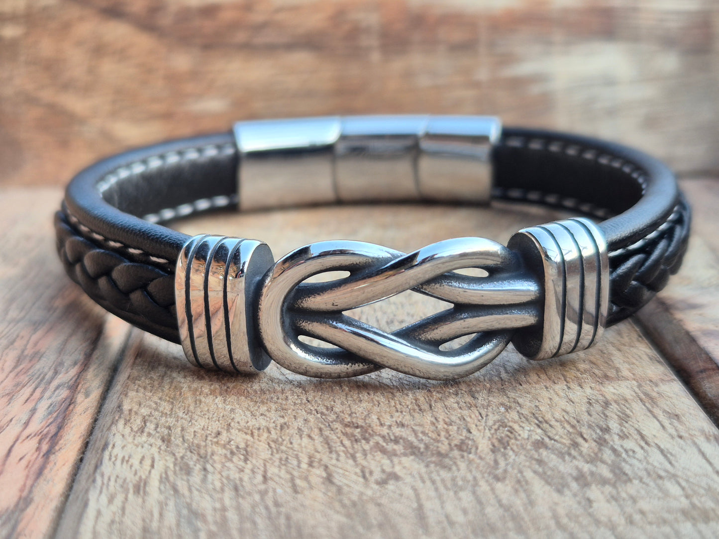 Lederarmband mit Verlängerungsglied Infinity