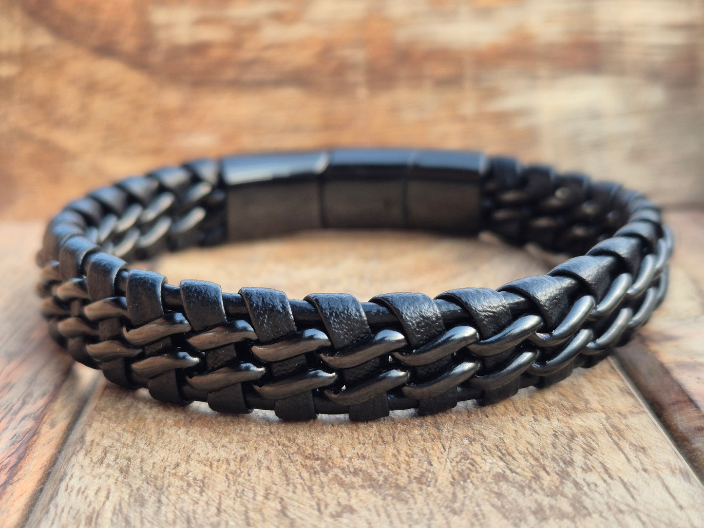 Lederarmband mit Verlängerungsglied Shadow