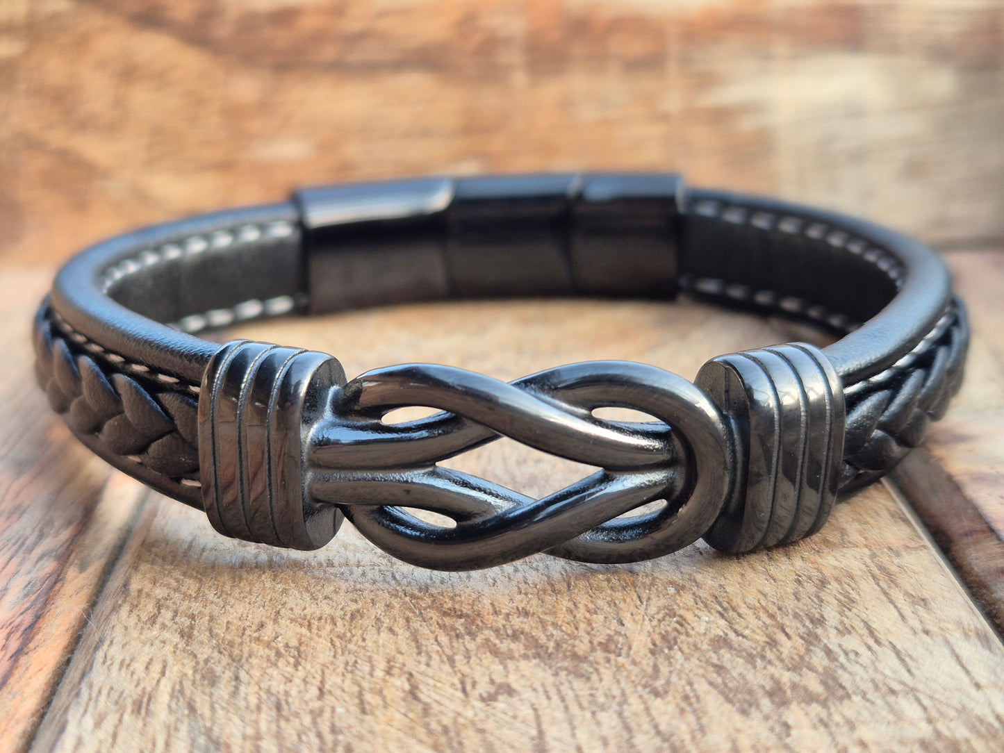 Lederarmband mit Verlängerungsglied Infinity