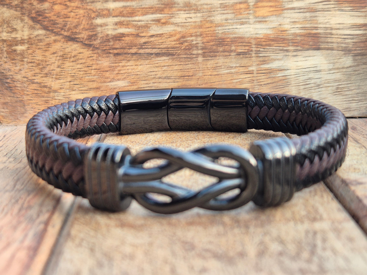 Lederarmband mit Verlängerungsglied Infinity