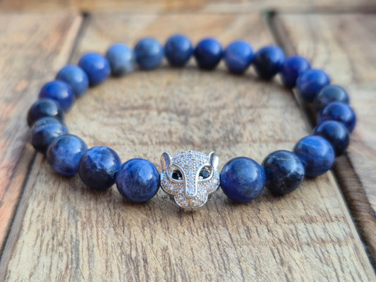 Nahle® 8mm Naturstein-Armband Sodalith Panther
