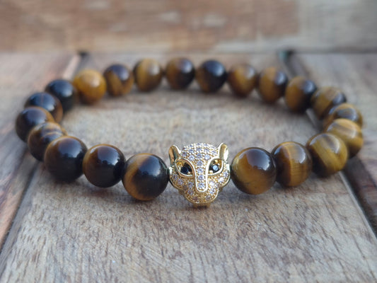 Nahle® 8mm Naturstein-Armband Tigerauge Panther