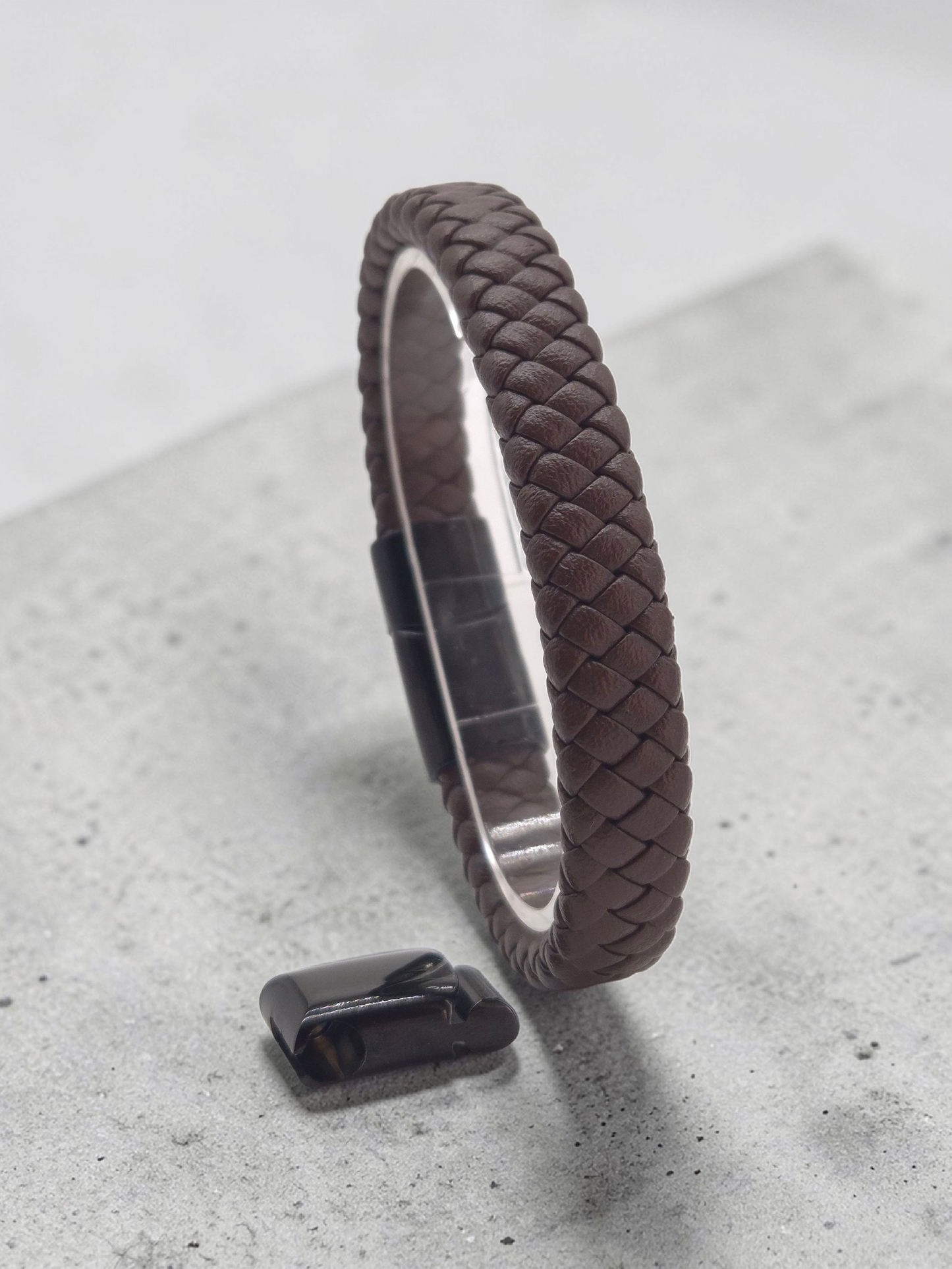 Lederarmband mit Verlängerungsglied Ragnar in Schwarz-Braun-Blau/Schwarz