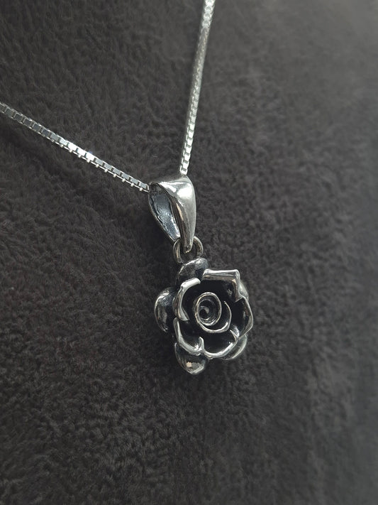 Silber Venezianerkette 925 Rosenanhänger