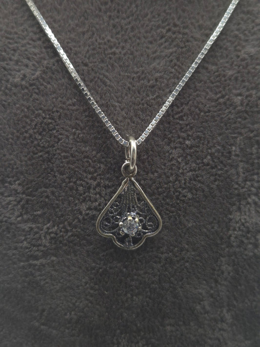 Silber Venezianerkette 925 Kristallanhänger