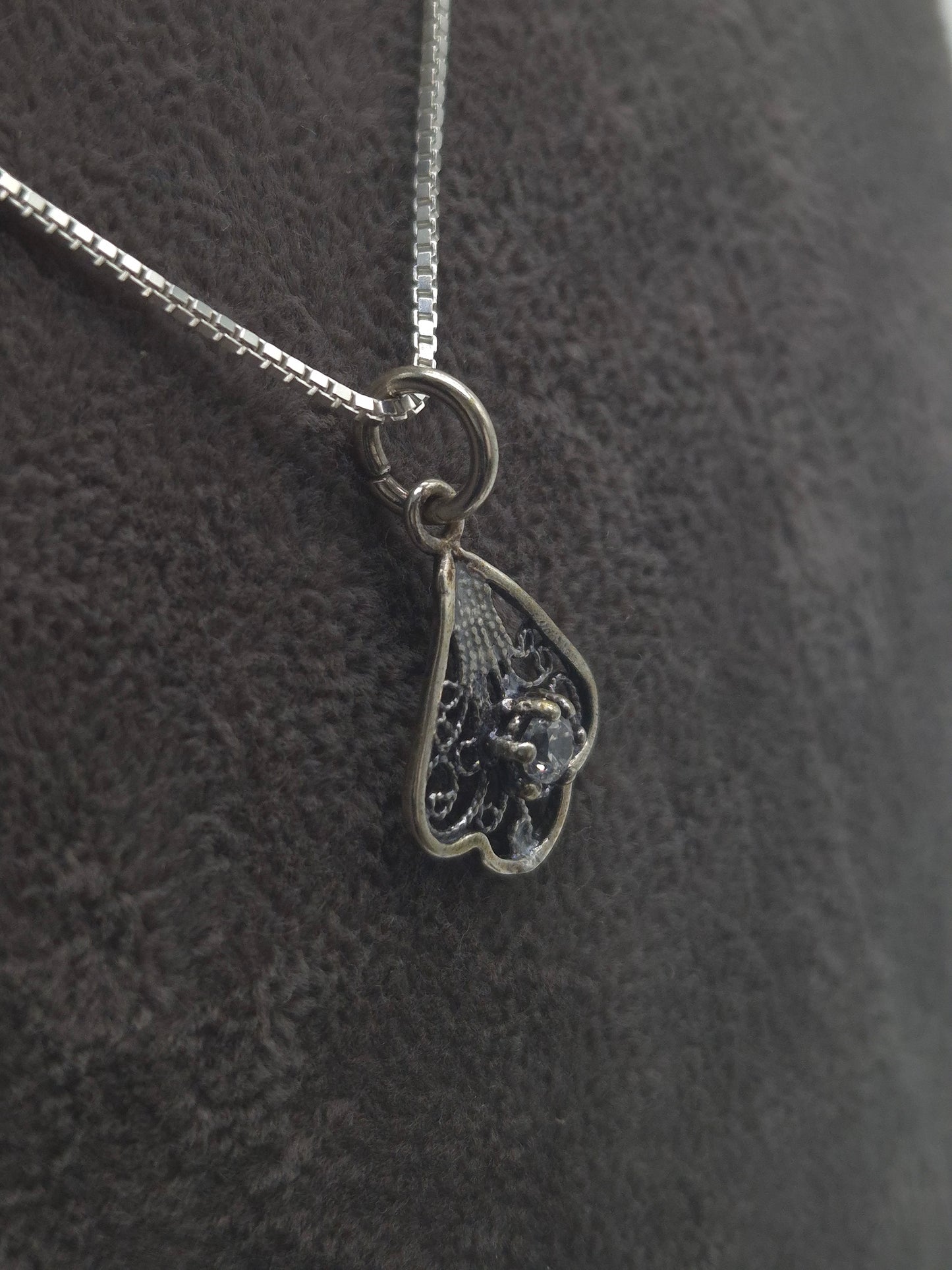 Silber Venezianerkette 925 Kristallanhänger