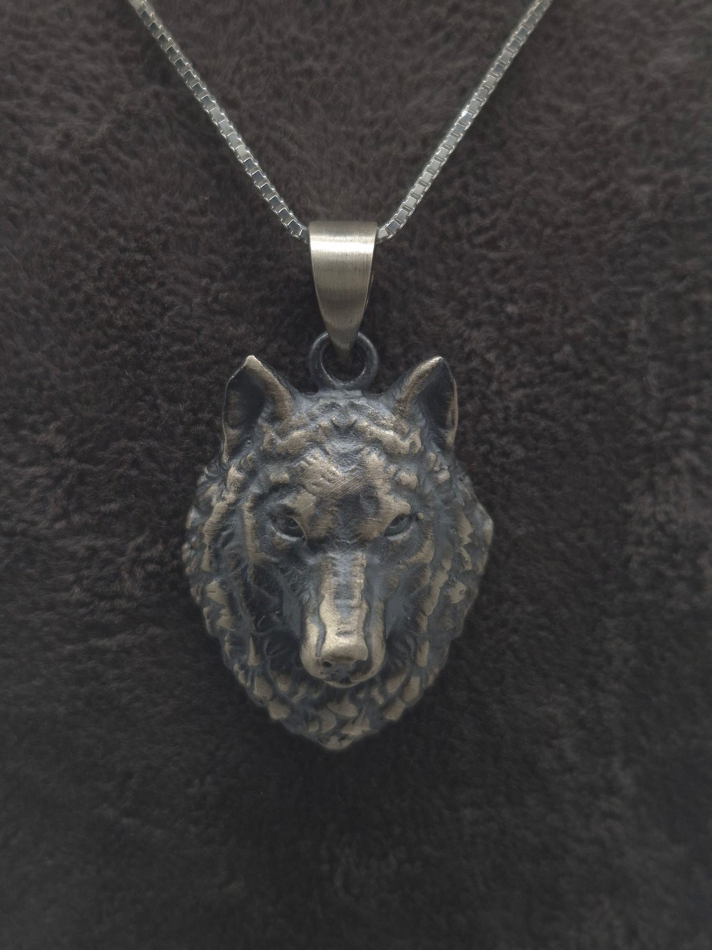 Silber Venezianerkette - Fuchsschwanzkette Wolf 925 Silberanhänger