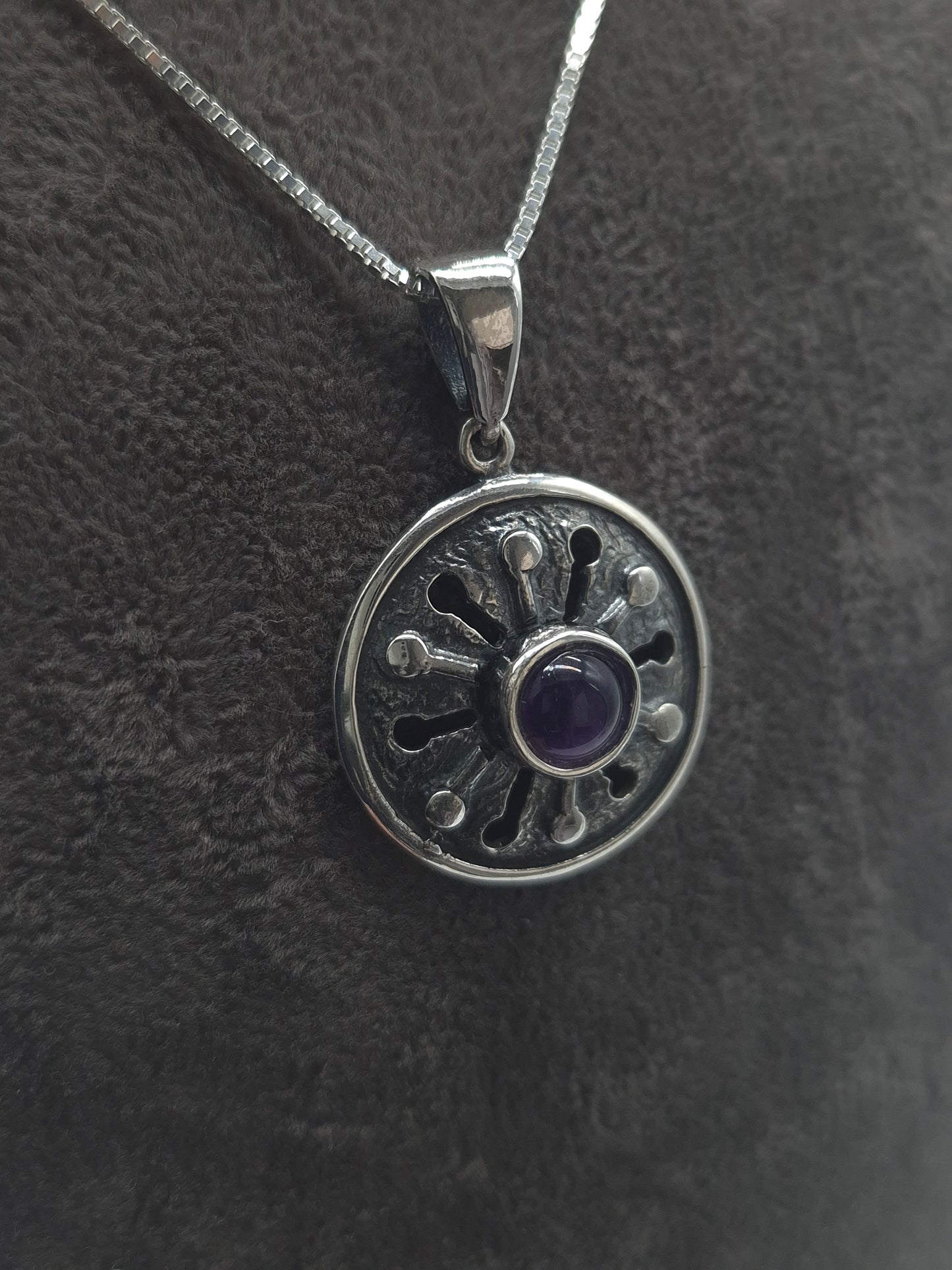 Silber Venezianerkette 925 Silberanhänger mit Amethyst