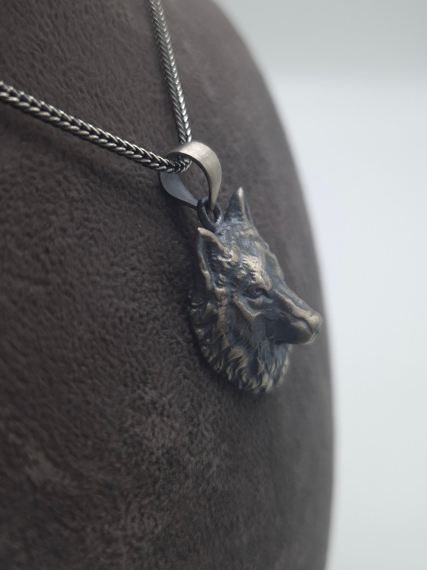 Silber Venezianerkette - Fuchsschwanzkette Wolf 925 Silberanhänger
