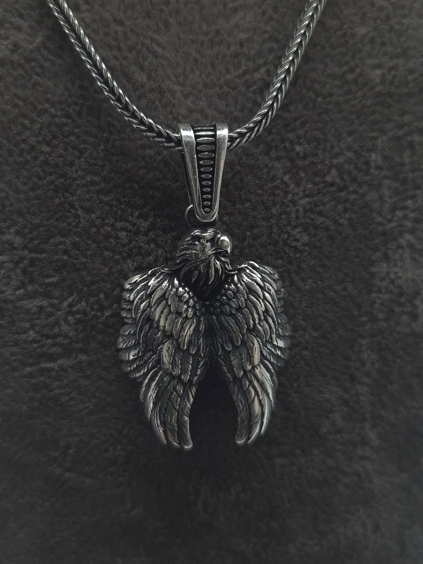 Silber Fuchsschwanzkette Adler 925 Silberanhänger