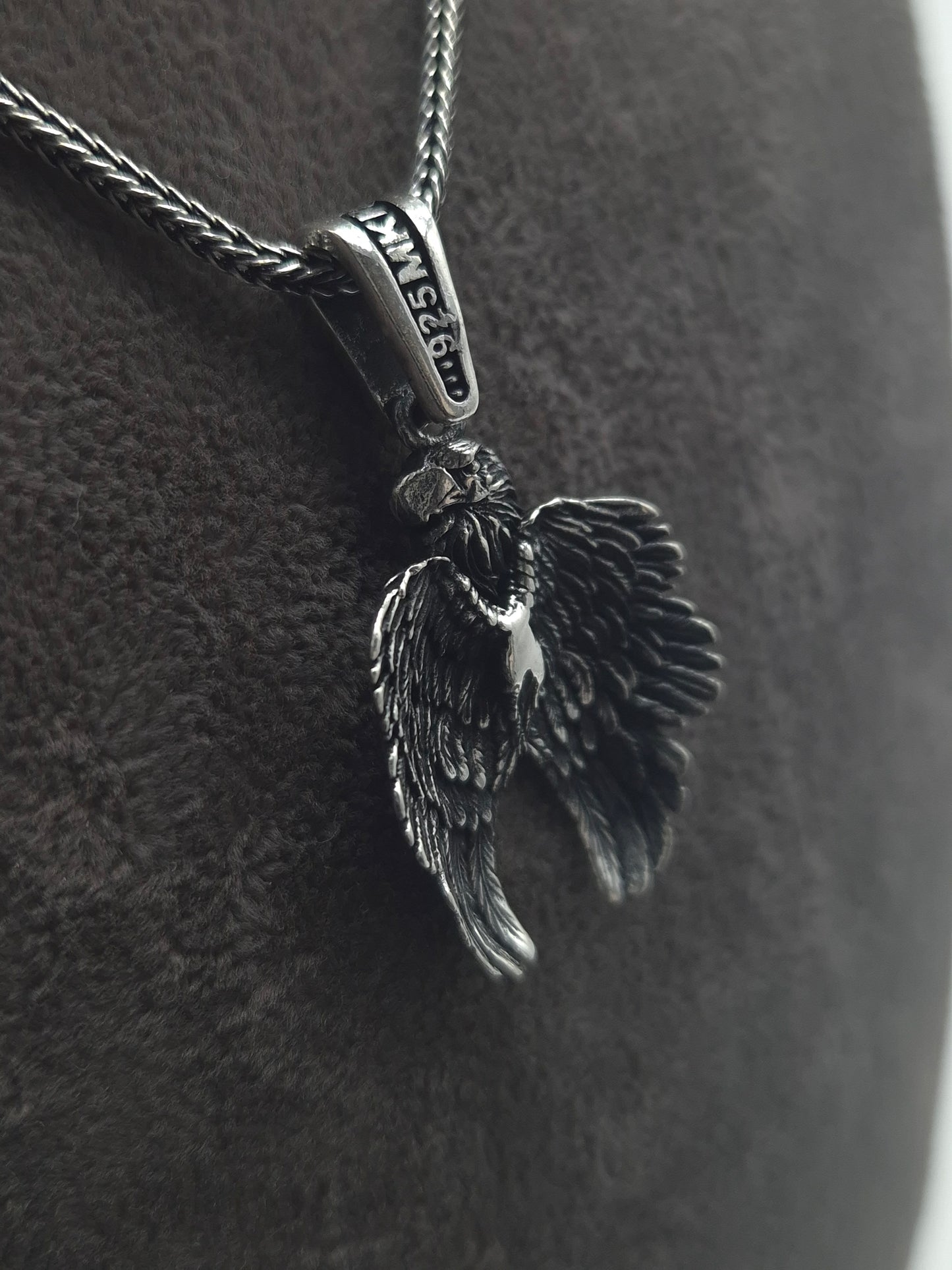 Silber Fuchsschwanzkette Adler 925 Silberanhänger