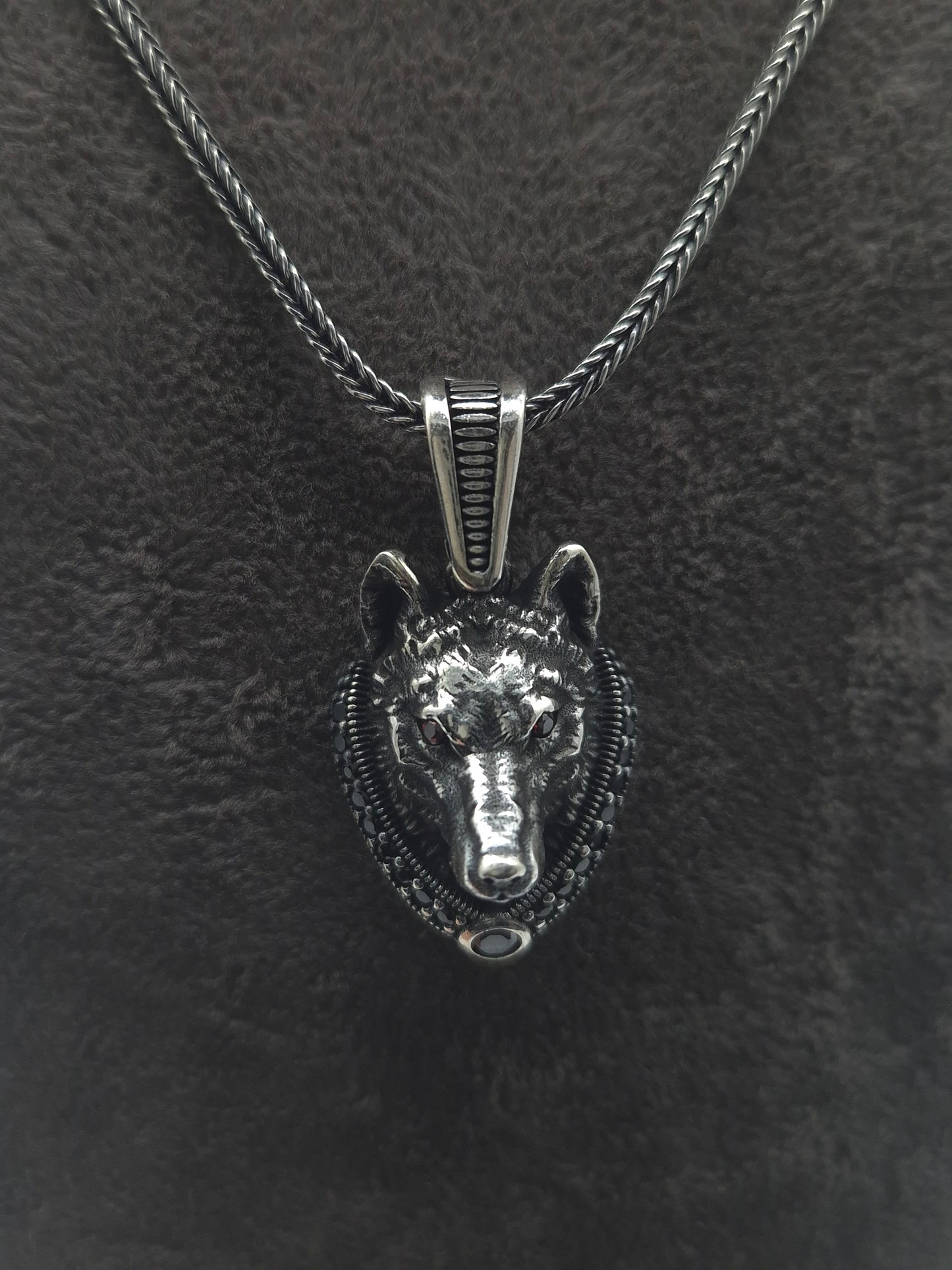 Silber Fuchsschwanzkette Bär 925 Silberanhänger