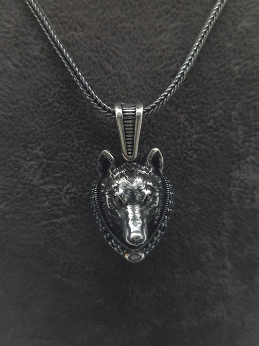 Silber Fuchsschwanzkette Bär 925 Silberanhänger