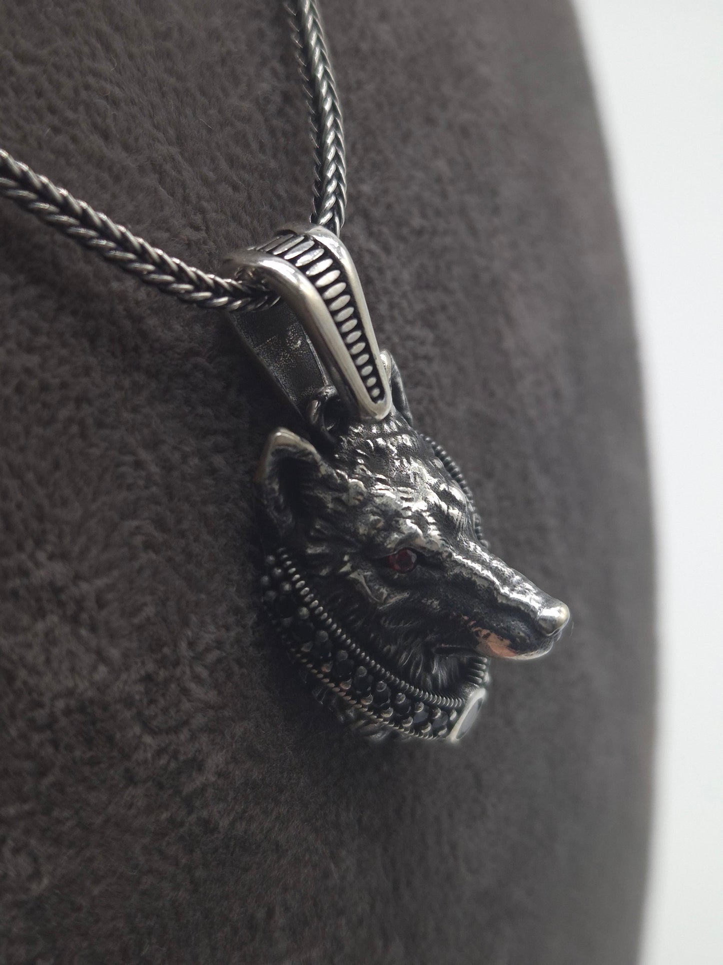 Silber Fuchsschwanzkette Bär 925 Silberanhänger
