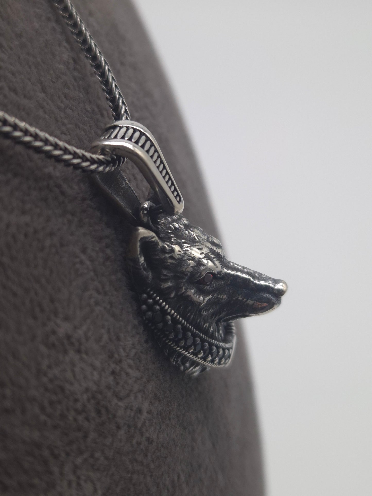 Silber Fuchsschwanzkette Bär 925 Silberanhänger