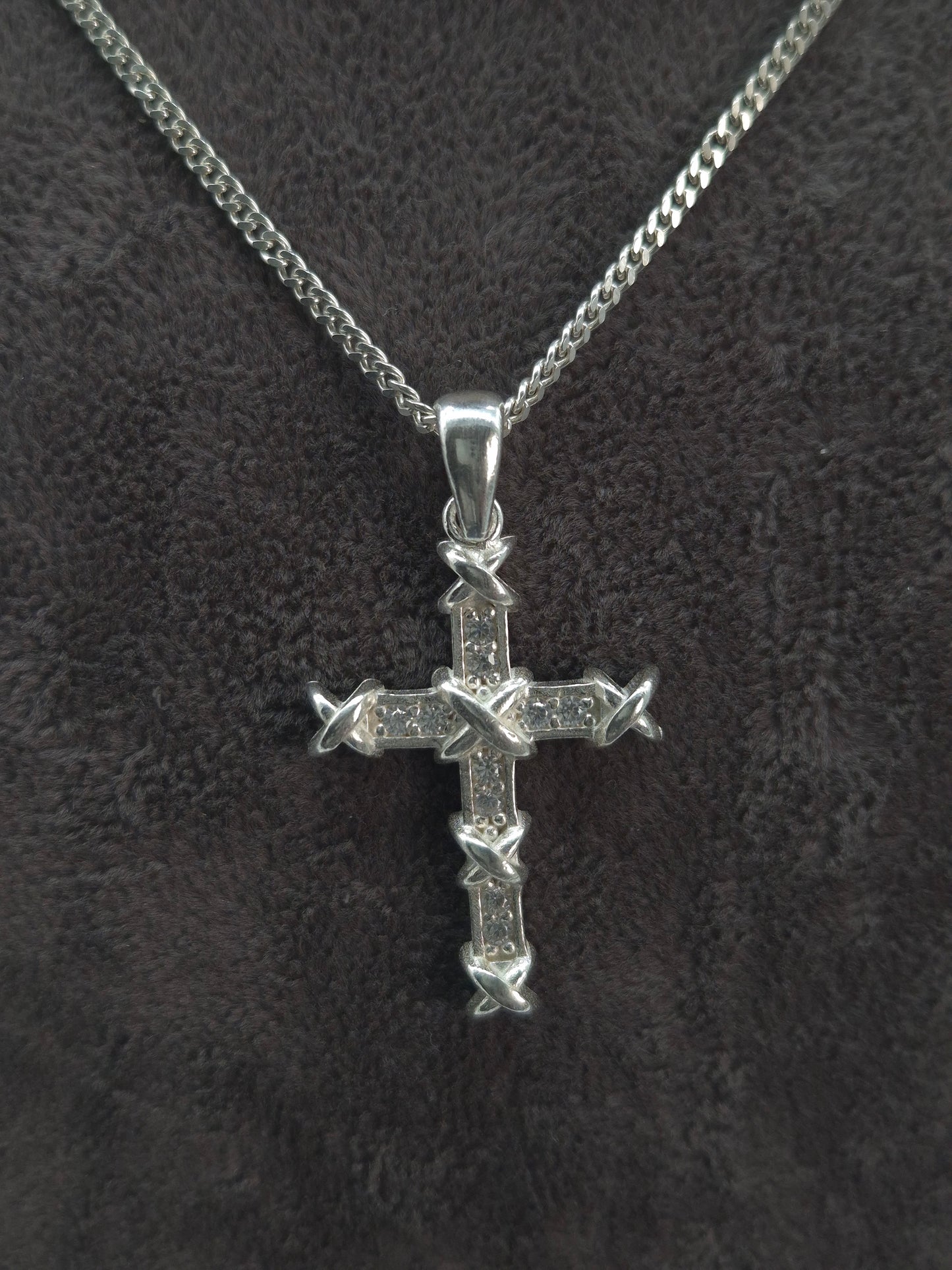 Silber Panzerkette oder Venezianerkette 925 Kreuz