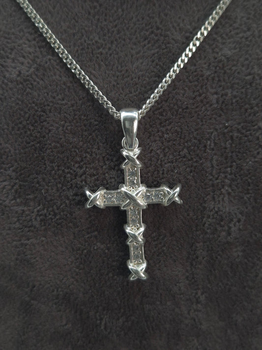 Silber Panzerkette oder Venezianerkette 925 Kreuz