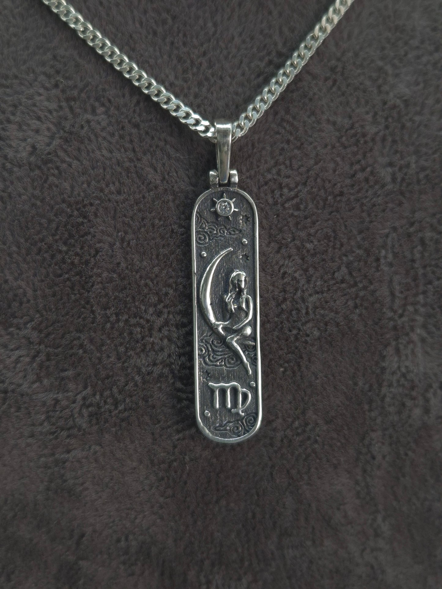 Silber Panzerkette Sternzeichen-11 Designs zur Auswahl 925 Silberanhänger