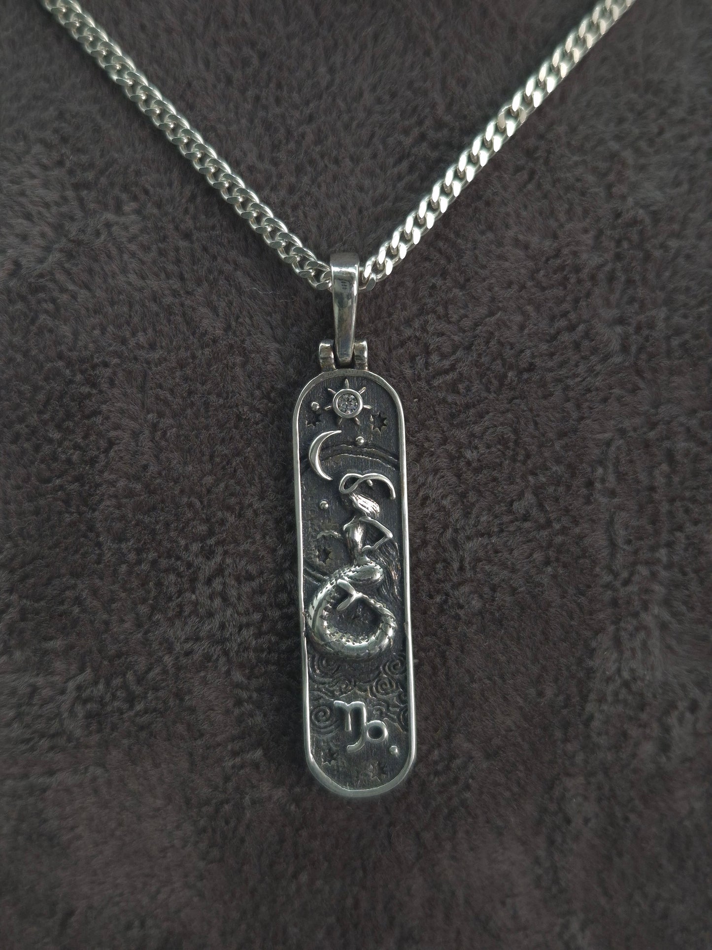 Silber Panzerkette Sternzeichen-11 Designs zur Auswahl 925 Silberanhänger