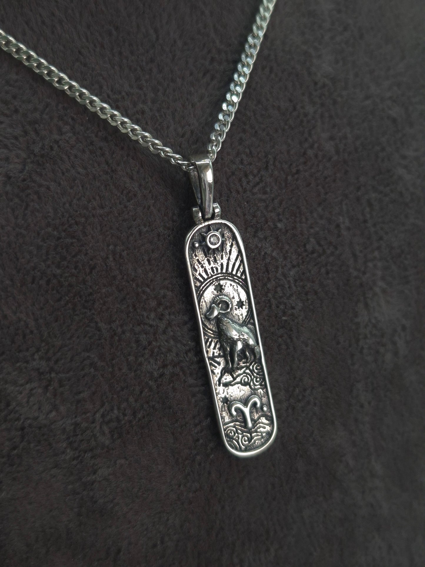 Silber Panzerkette Sternzeichen-11 Designs zur Auswahl 925 Silberanhänger