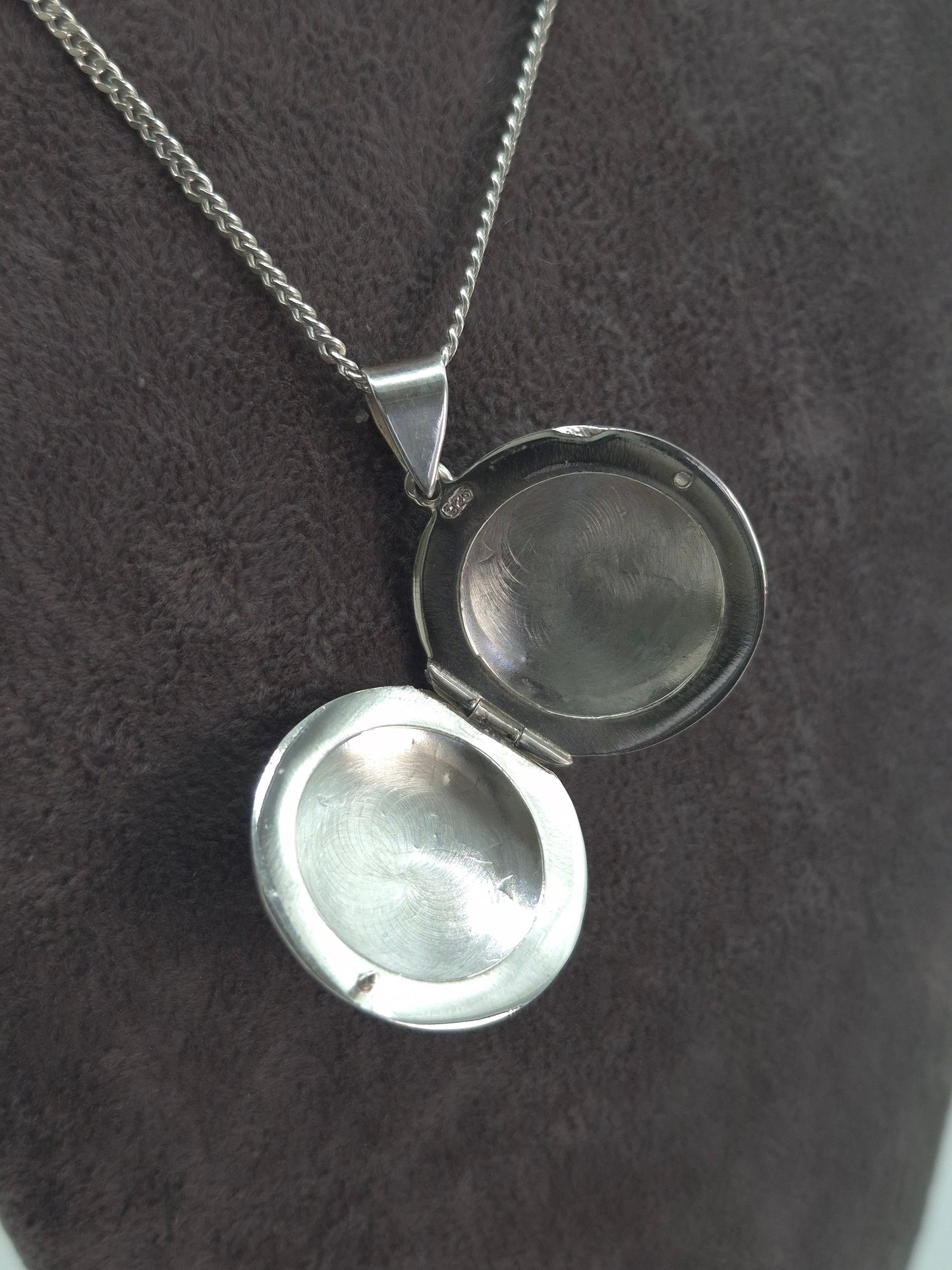 Silber Venezianerkette - Panzerkette Perlmutt-Medaillon 925 Silberanhänger