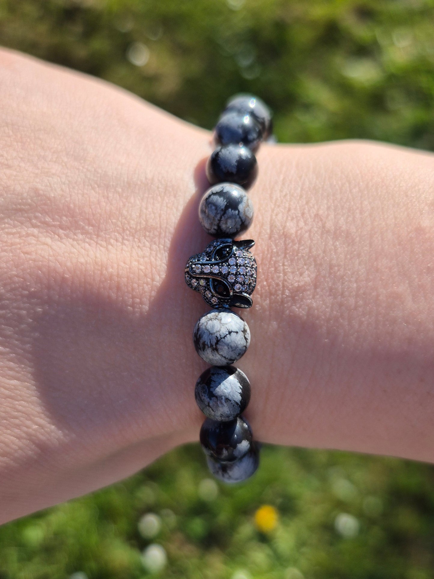 Nahle® 8mm Naturstein-Armband Panther