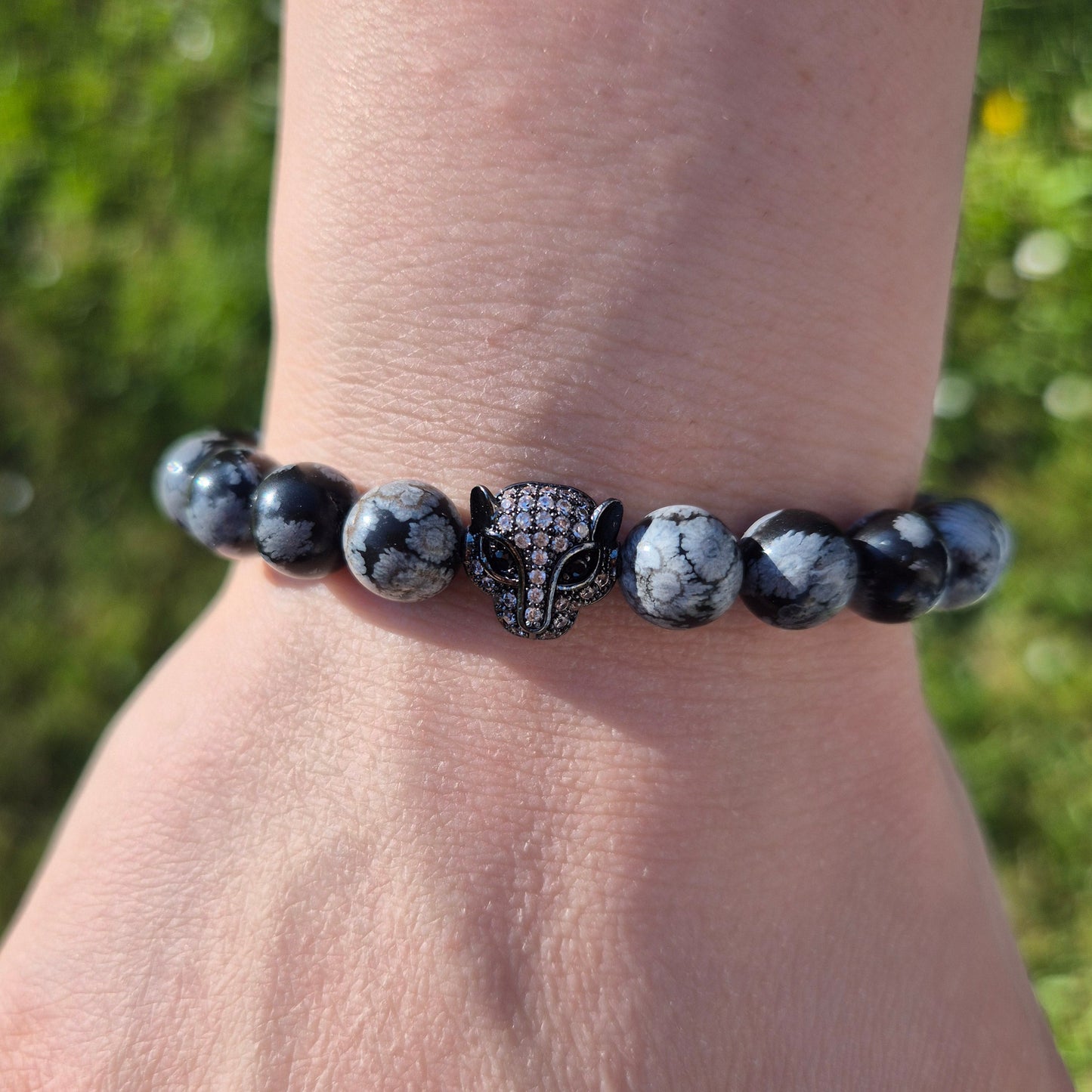 Nahle® 8mm Naturstein-Armband Panther