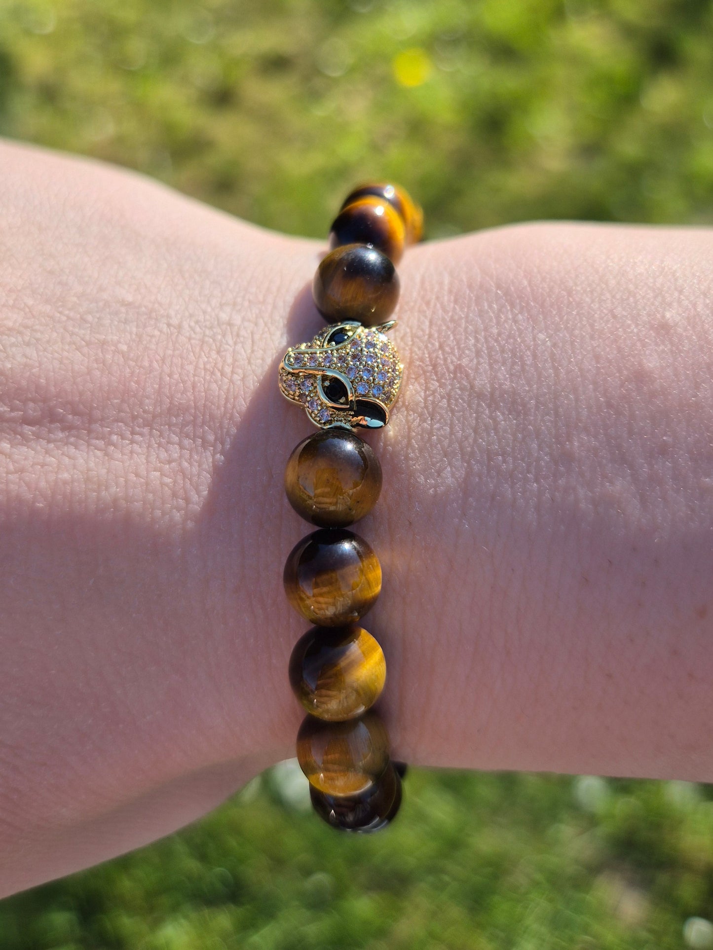 Nahle® 8mm Naturstein-Armband Tigerauge Panther