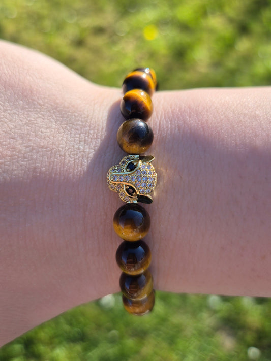Nahle® 8mm Naturstein-Armband Tigerauge Panther