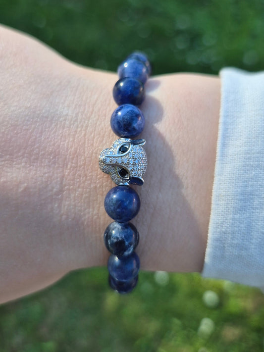 Nahle® 8mm Naturstein-Armband Sodalith Panther