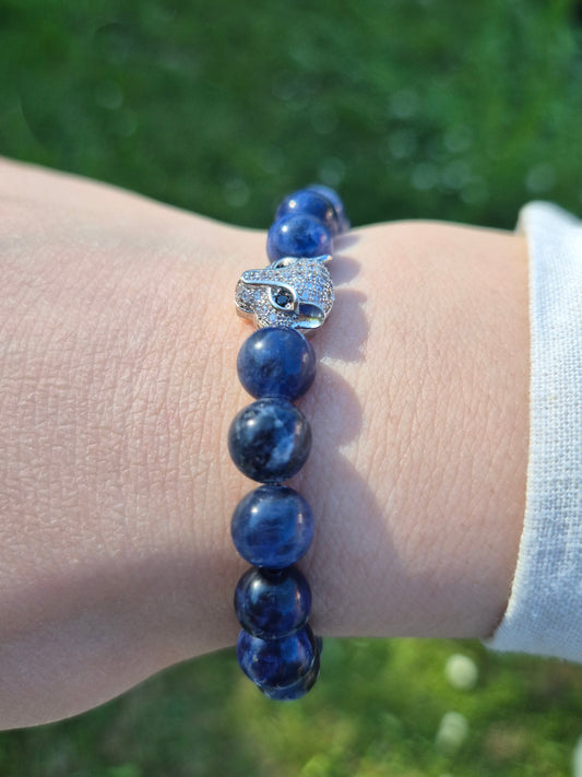 Nahle® 8mm Naturstein-Armband Sodalith Panther