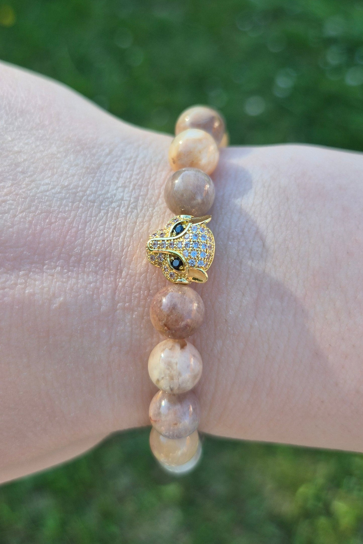 Nahle® 8mm Naturstein-Armband Panther
